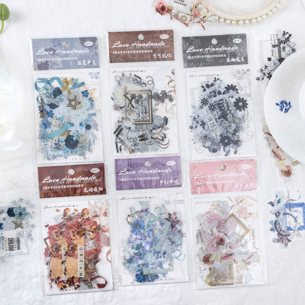 10PCS Lace handmade series sticker