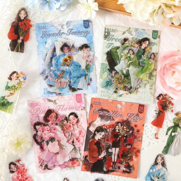 15PCS Graceful Lady Series sticker