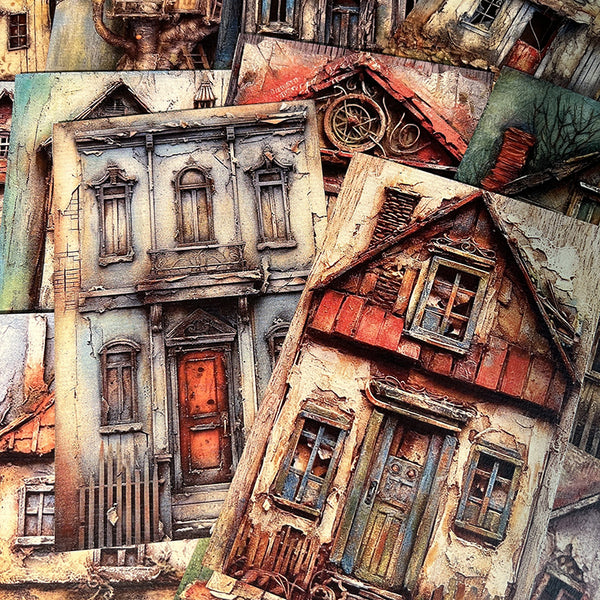 32PCS Ruins building background paper