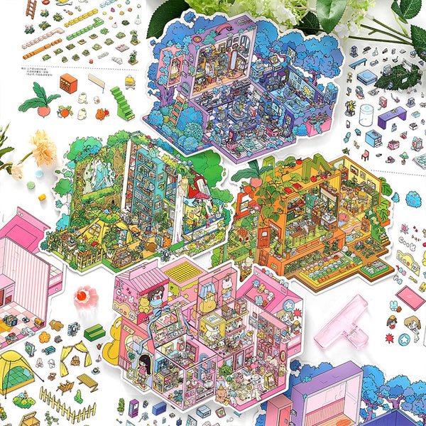 My cottage series 3D sticker
