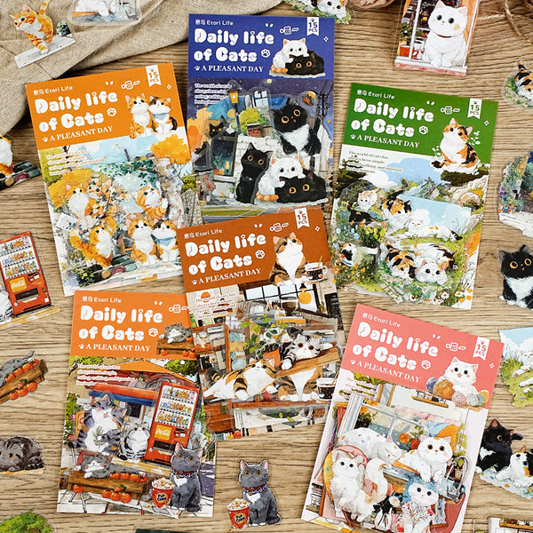 15PCS Cat Daily Life Series sticker