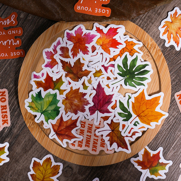 46PCS Autumn leaves late maple series sticker