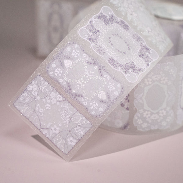 Whole Roll 5cm*5m Lace square logo Die Cutting PET/Flash PET Tape