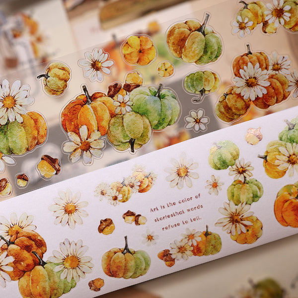 6cm*150cm Pumpkin pie Die Cutting Washi/PET/Shell Light PET Tape