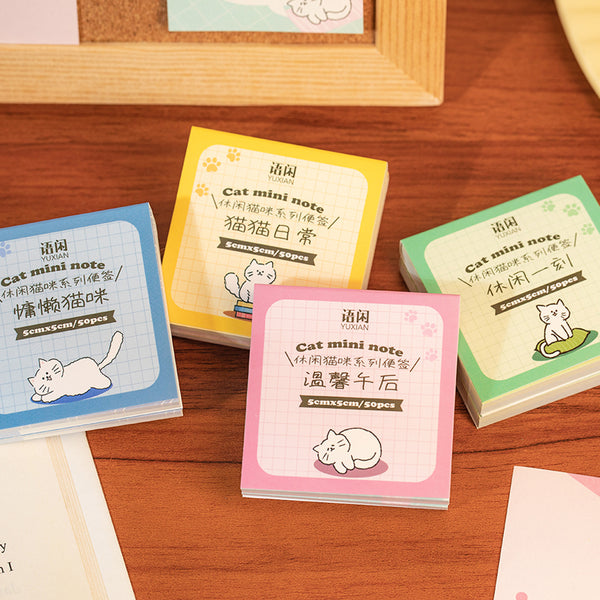 50PCS Casual Cat Series note paper