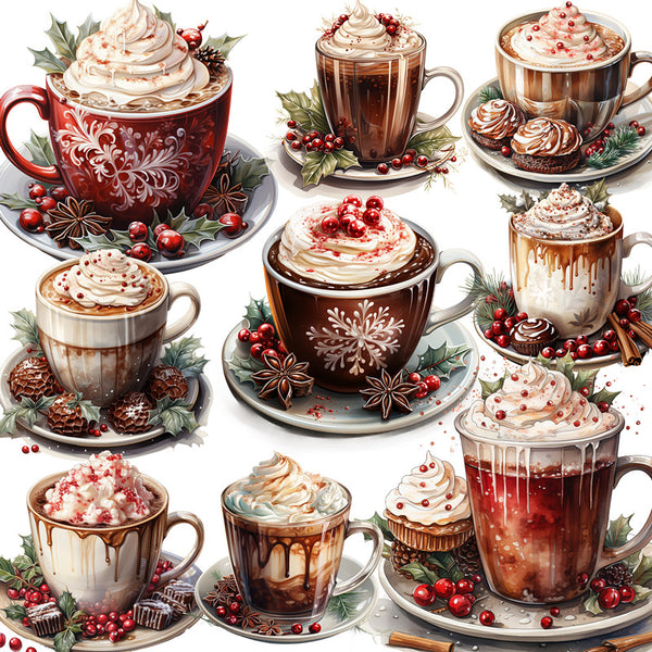 12PCS Christmas coffee sticker