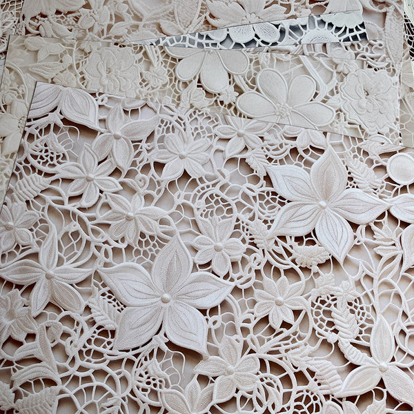 10PCS White artificial lace background paper