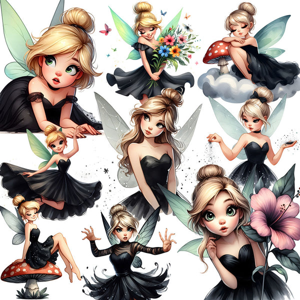 20PCS Black fairy tale sticker