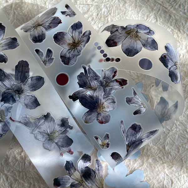 5cm*125cm Purple flower Die Cutting Washi/PET/Fog PET Tape
