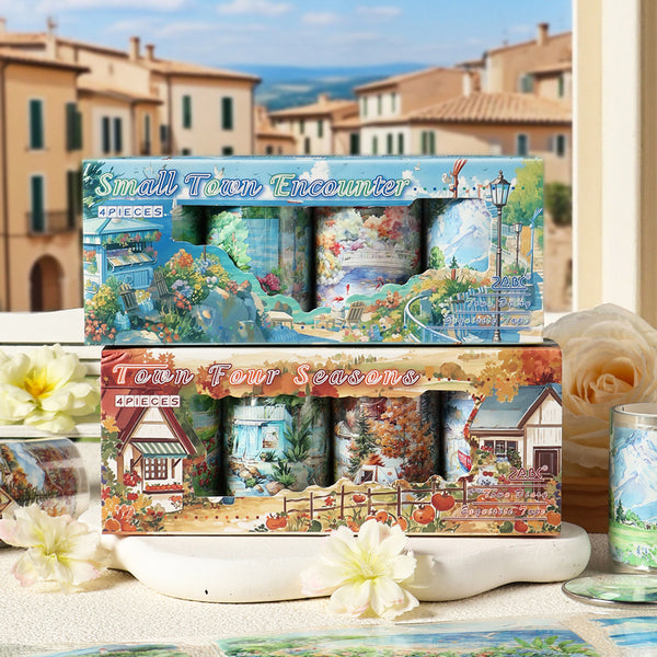 Town Log Series Die Cutting PET Tape Set