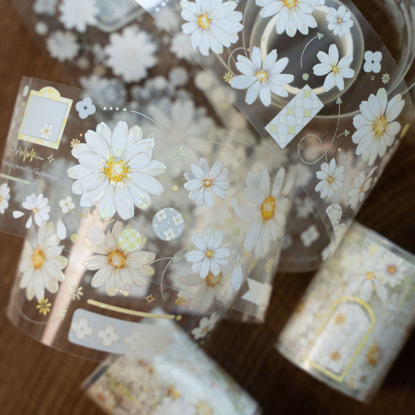 Whole Roll 5cm*5m Daisies listen to the wind PET/Shell Light PET Tape