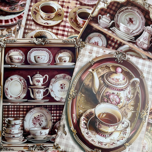 16PCS Afternoon tea dessert background paper