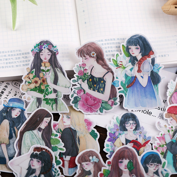 15PCS Flower girl series sticker