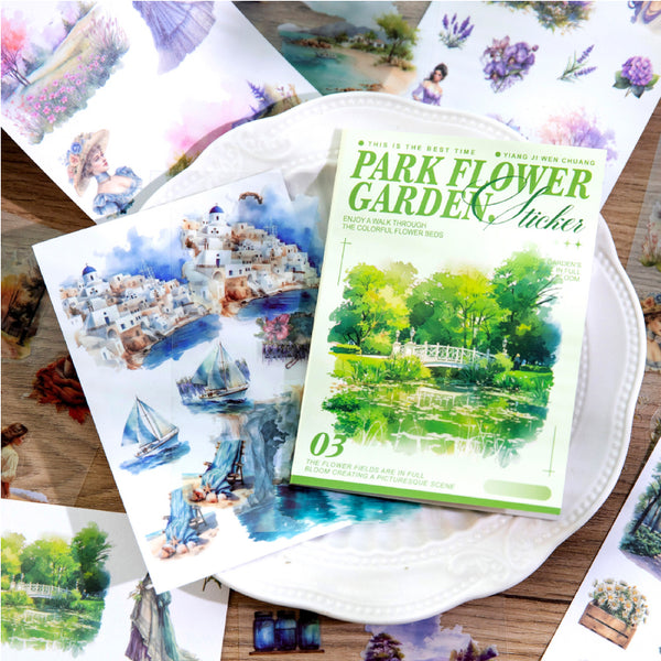 20PCS Garden flower field series sticker book