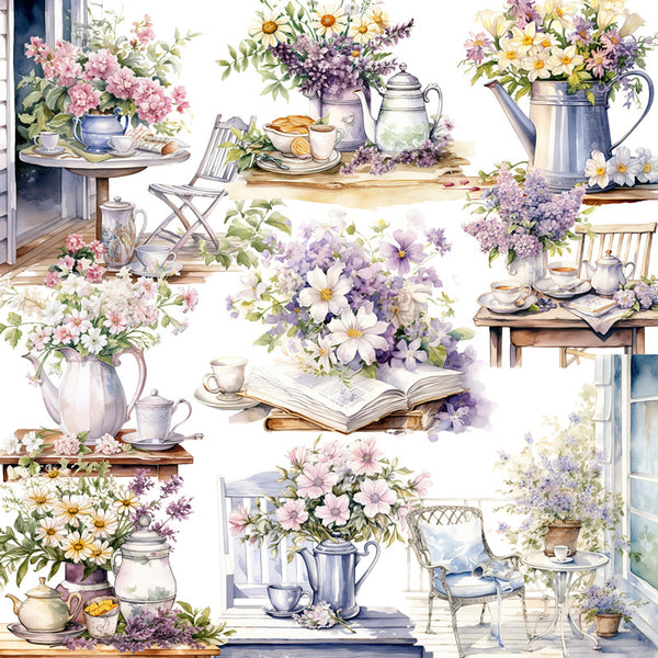 12PCS Garden afternoon tea sticker