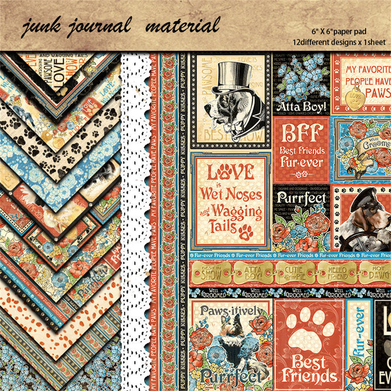 12PCS Vintage noble material paper – LBLYXIR