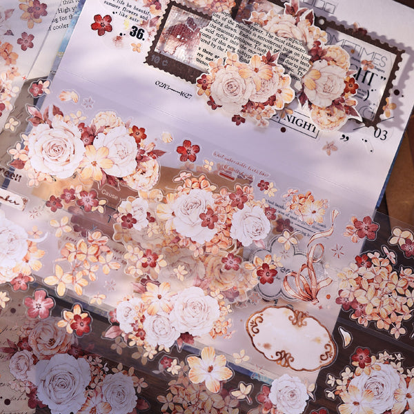 Whole Roll 6cm*6m Tea dyeing Die Cutting Washi/PET Tape