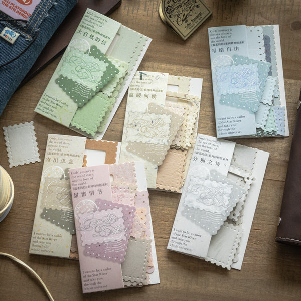 24PCS Gentle Letters series material paper