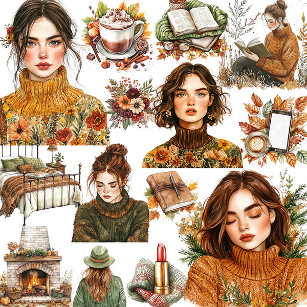 20PCS Autumn girl Sticker