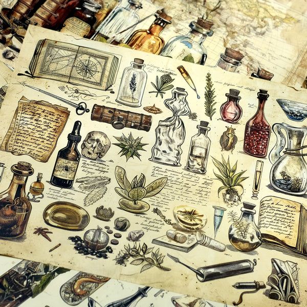 20PCS Magic Witch Herbs background paper