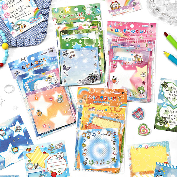 30PCS Neon Universe Series note paper