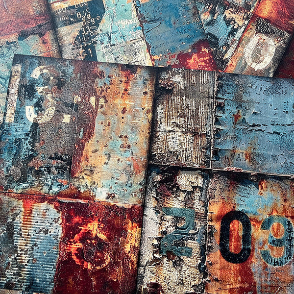 10PCS Rust steampunk background paper
