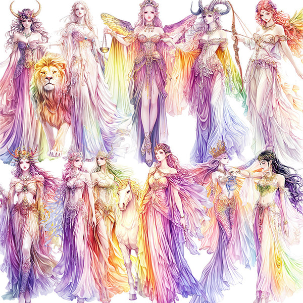 12PCS The goddesses of the twelve zodiac signs sticker
