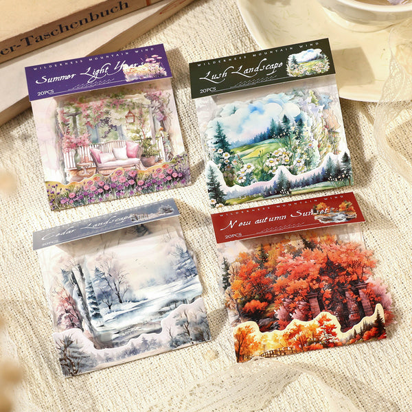 20PCS Wilderness mountain wind series sticker