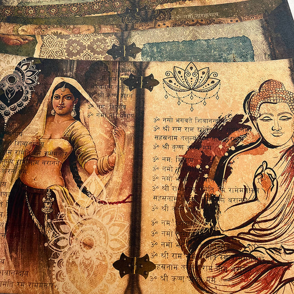 12PCS Vintage Indian background paper