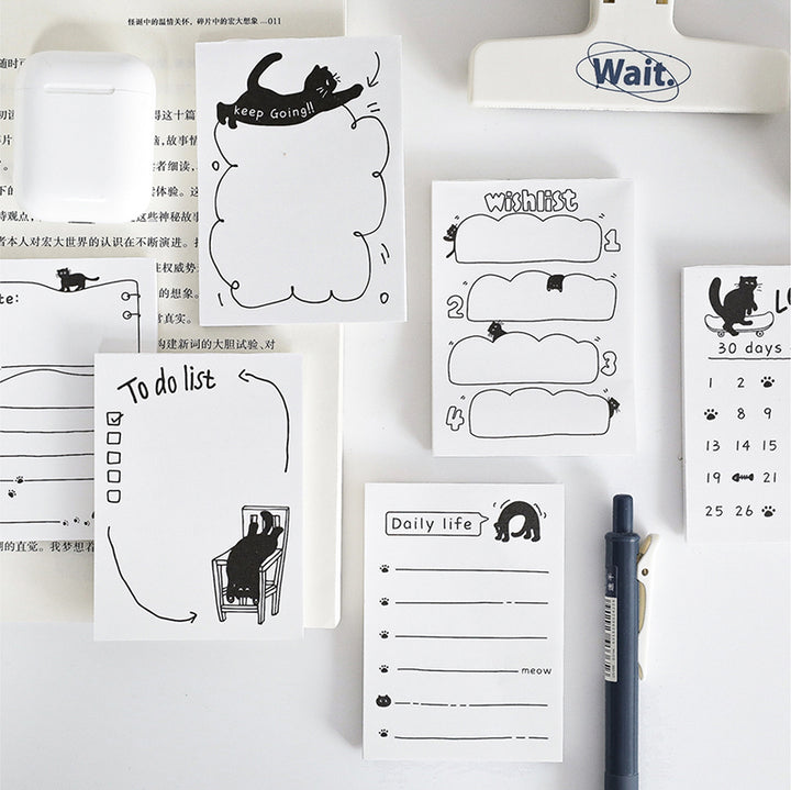 Fbi Cat Note Paper 50PCS The Little Black Cat series note paper – LBLYXIR