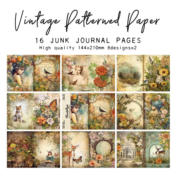 16PCS Retro legend background paper