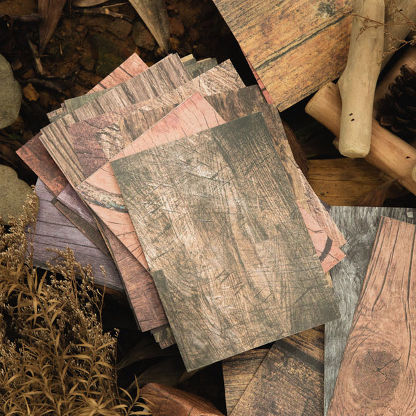 30PCS Wood grain workshop series material paper