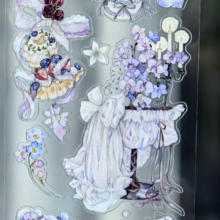 Whole Roll 6.5cm*5m Enchanting Tea Mist Die Cutting Shell Light PET T ...