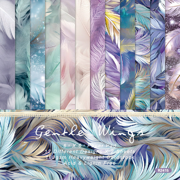 24PCS Gentle Wings background paper