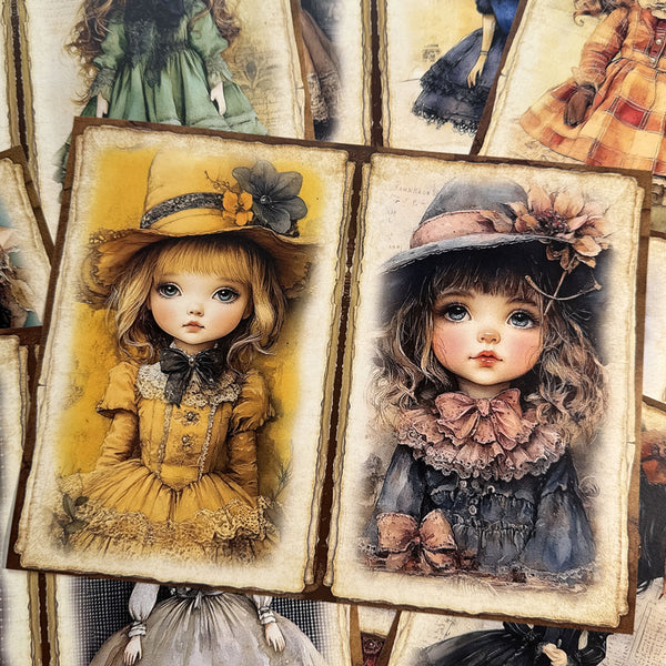 18PCS Antique doll background paper