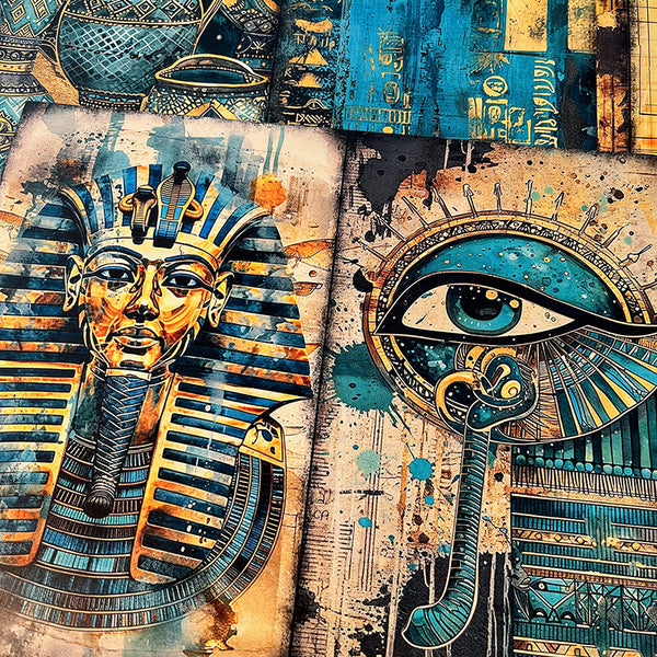 10PCS papier de fond pharaon égyptien mystérieux