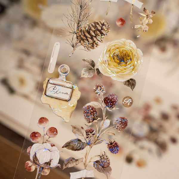 5.5cm*100cm Qichi flower Washi/PET/Shell Light PET Tape