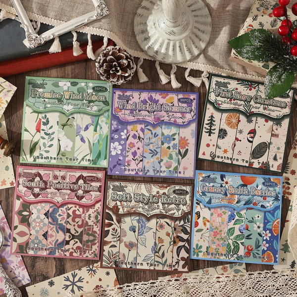 30PCS Southern Tour Time Series material paper