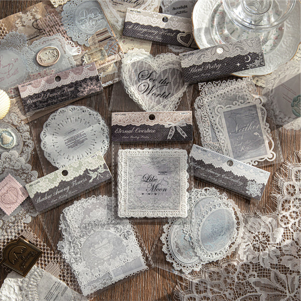 10PCS Lace Lines of Poetry Series sticker