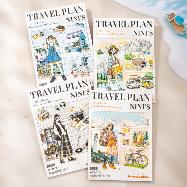 20PCS Nini's travel Plans series sticker book