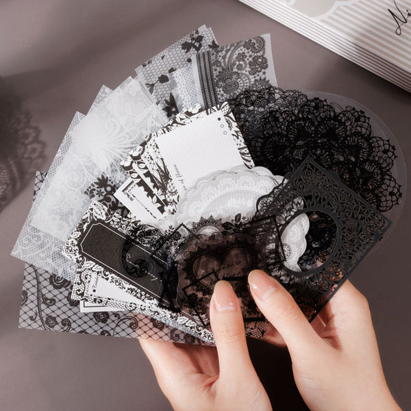 100PCS Night lace series material paper