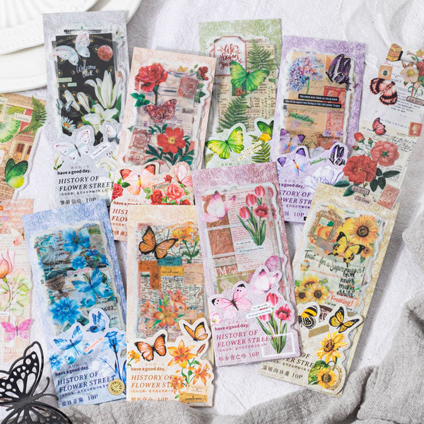 10PCS History of flower sereet series sticker