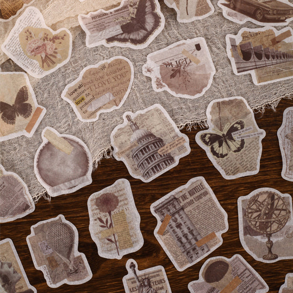 20PCS Old Newspaper Series sticker