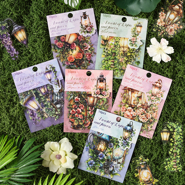10PCS Lantern Flower Realm Series sticker