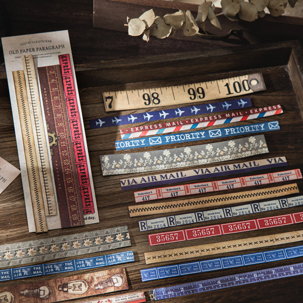 25PCS Old paper paragraph series sticker