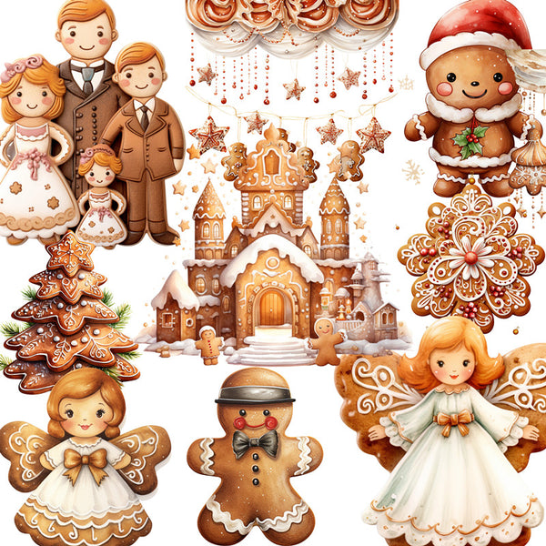 20PCS Christmas gingerbread sticker