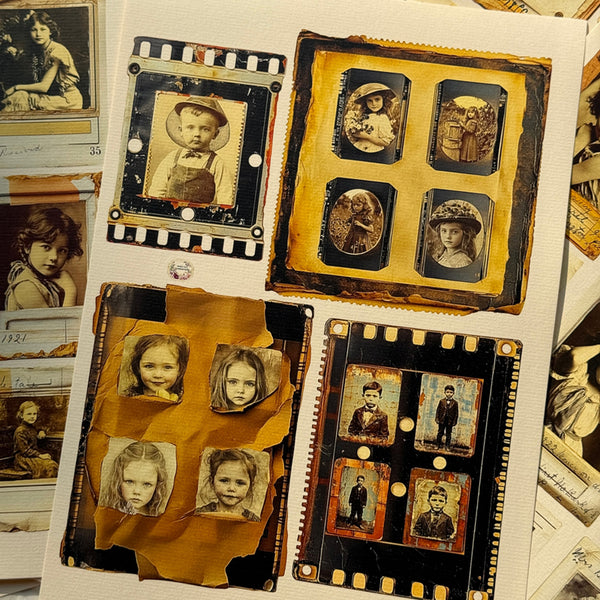 7PCS Old photos of Kodak portraits background paper