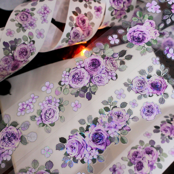 Whole Roll 5.5cm*5m Yunshang Flower Die Cutting Washi/PET/Shell Light PET Tape