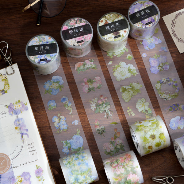 Tea spring series Die Cutting Fog PET Tape