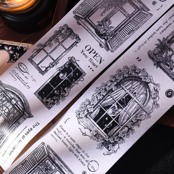 6cm*100cm Vintage window Die Cutting Washi/PET Tape